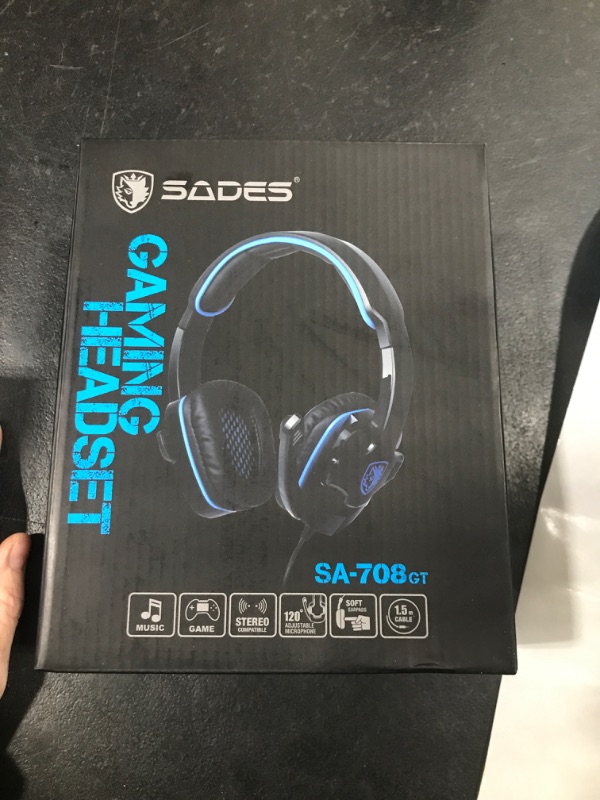 Photo 2 of SADES SA-708 GT Gaming Headset with Microphone, Gaming Headphones Computer Headset for PS4 Xbox360 PC Mac iPhone Smartphone Laptop iPad iPod-Retail Packaging