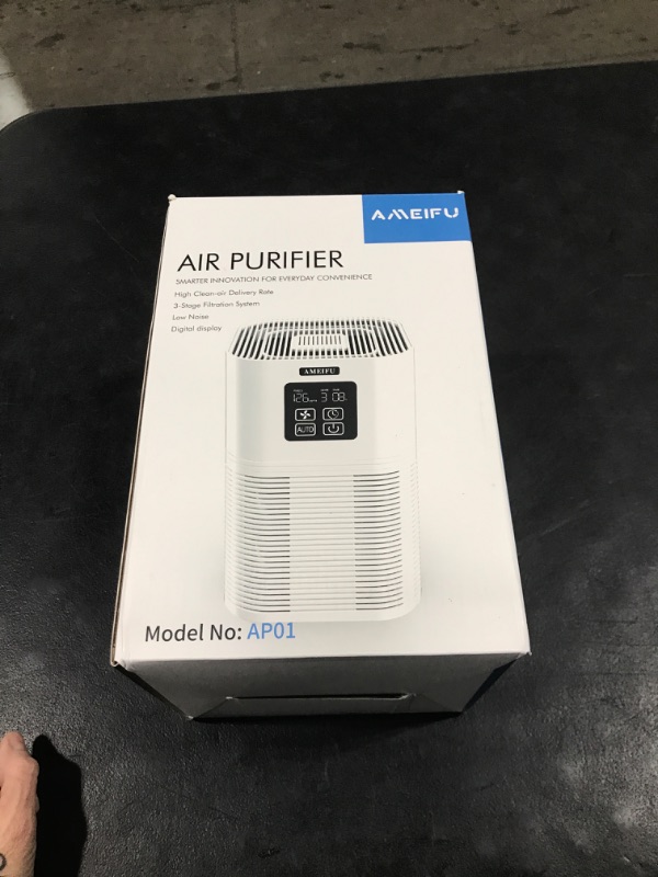 Photo 2 of Air Purifiers for Bedroom Home Large Room 610 sq.ft (Filter Inside), Upgrade AMEIFU H13 Hepa Purifier with Aromatherapy Function for Pets Hair, Allergies, Smoke, Dust and Smell (California Available) White Air Purifier