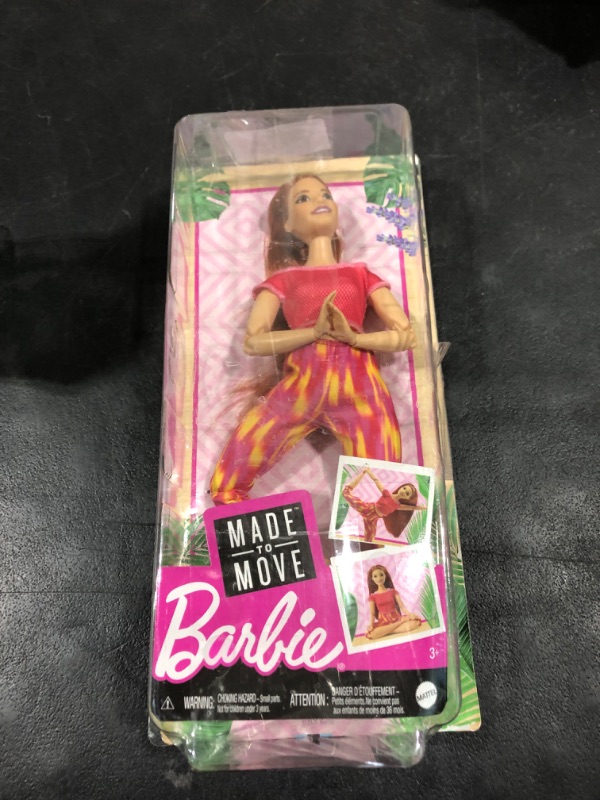 Photo 2 of Barbie Made to Move Doll, Curvy, with 22 Flexible Joints & Long Straight Red Hair Wearing Athleisure-wear for Kids 3 to 7 Years Old