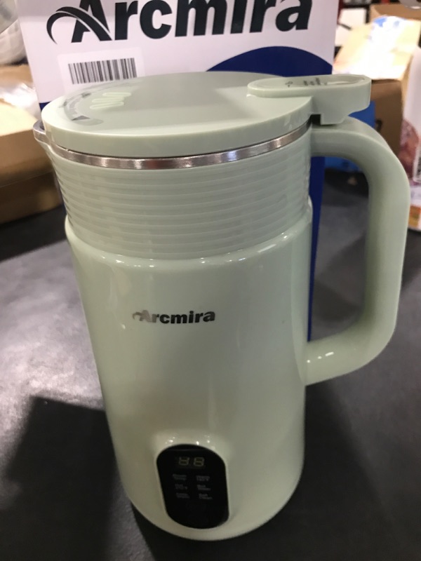 Photo 2 of Arcmira Automatic Nut Milk Maker, 20 oz Homemade Almond, Oat, Soy, Plant-Based Milk and Dairy Free Beverages, Almond Milk Maker with Delay Start/Keep Warm/Boil Water, Soy Milk Maker with Nut Milk Bag, Green