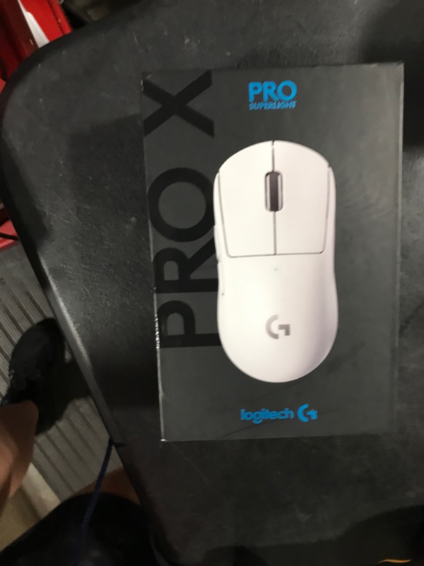 Photo 2 of Logitech G PRO X SUPERLIGHT Wireless Gaming Mouse, Ultra-Lightweight, HERO 25K Sensor, 25,600 DPI, 5 Programmable Buttons, Long Battery Life, Compatible with PC / Mac - White White Generation 1 Mouse