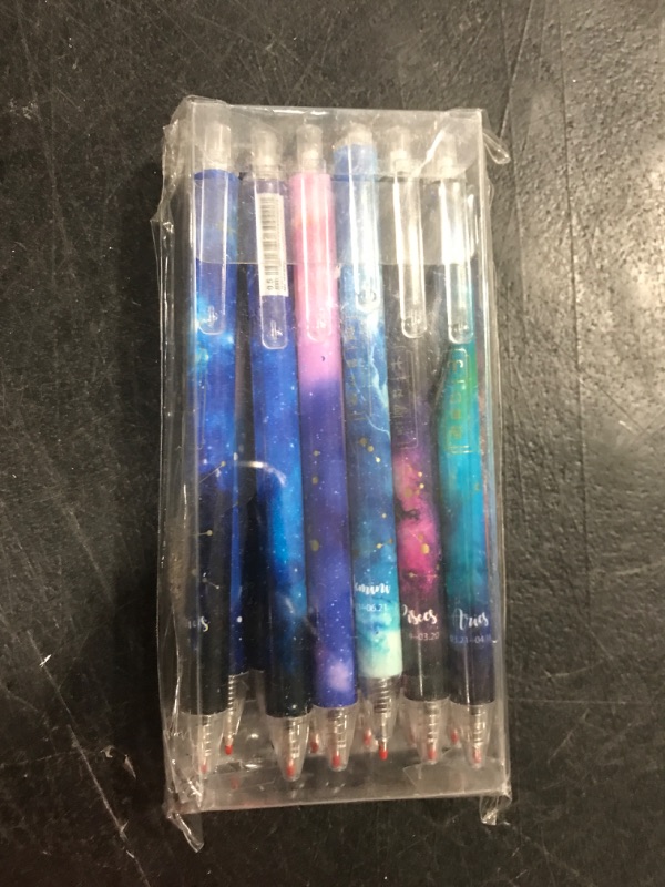 Photo 2 of Cute Pens, 12 Pcs Constellations Star Astrology Horoscope Zodiac Sign Gifts Pens for Women Girls, 0.5mm Black Ink Fun Cool Pens Retractable Gel Pens, Cute Office and School Supplies (Retractable)