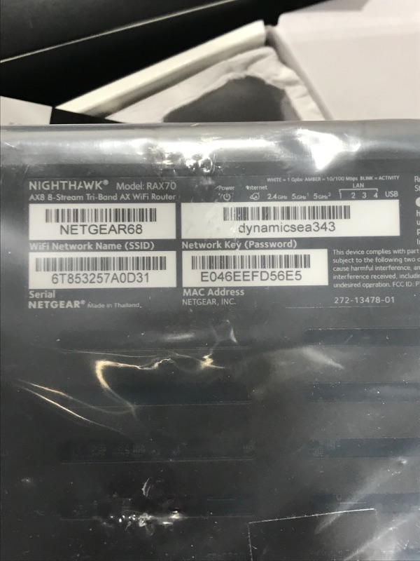 Photo 4 of NETGEAR Nighthawk 8-Stream WiFi 6 Router (RAX70) - AX6600 Tri-band Wireless Speed (up to 6.6 Gbps) - Coverage up to 2,500 sq. ft., 40 Devices AX6600 WiFi 6 | 8 Streams with Tri-band