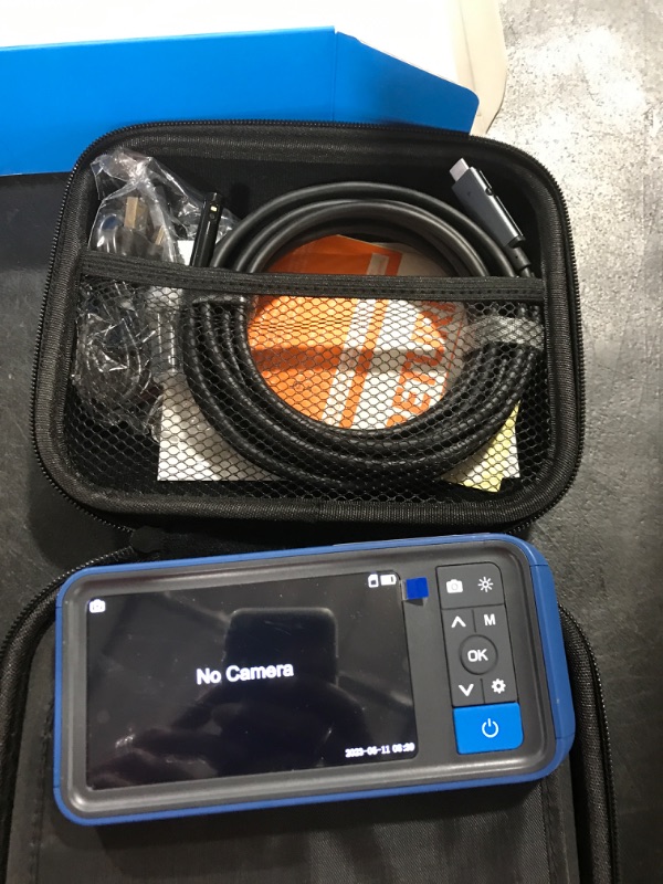 Photo 2 of Dual Lens Endoscope Borescope, Teslong 4.5" HD Snake Inspection Camera with Light, Automotive Scope Camera with Flexible Cable, Home Waterproof Fiber Optic Camera for Sewer Duct Drain Pipe (16.5ft)