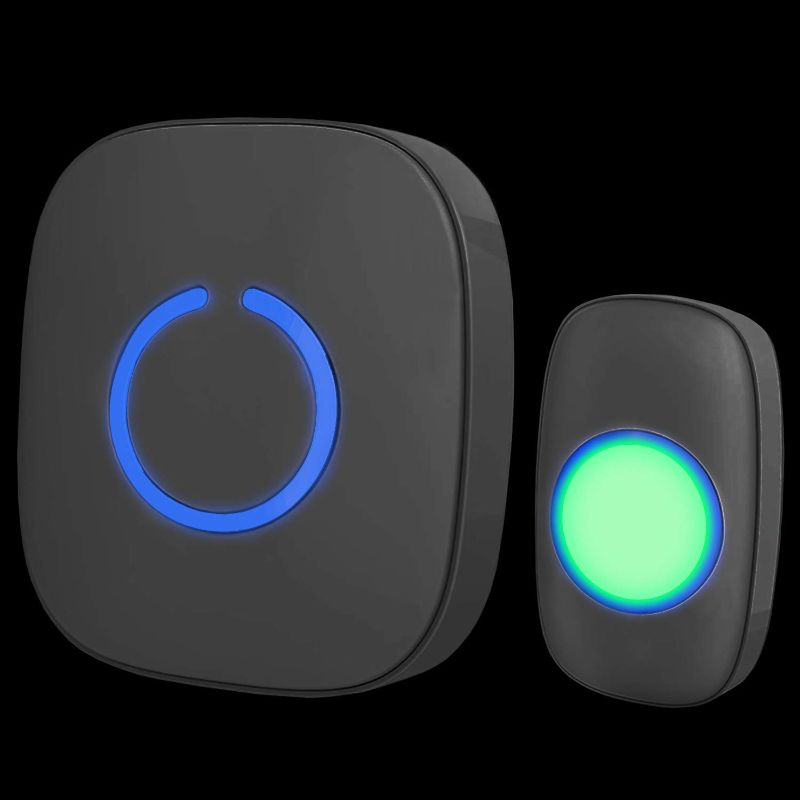 Photo 1 of SadoTech Wireless Doorbell for Home - 1 Push-Button Ringer & 1 Chime Receiver, Battery Operated, 1000 Feet, Wireless Door Bell w/LED Flash, Glow in the Dark