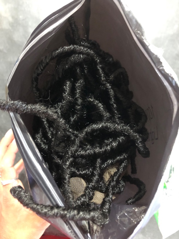 Photo 1 of Olymei 40 Inches Full Double Lace Front Square Knotless Locs Braided Wigs for Black Women Loc Braid Wig With Baby Hair Black Synthetic Lace Frontal Braid Wigs(Black)