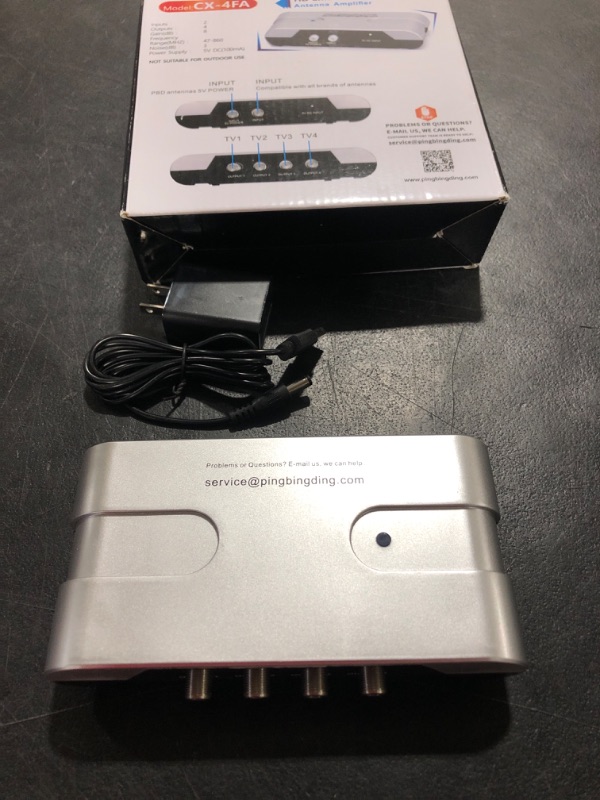 Photo 2 of PBD 4 Way Amplified Splitter Clears Up Pixelated Low-Strength Channels Distributes Signal to Multiple TVs Antenna Signal Booster