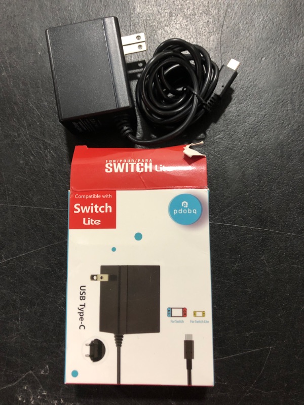 Photo 2 of Charger for Nintendo Switch and Switch Lite and Switch OLED, Support Dock Mode AC Power Supply Adapter, 5FT Type C Charger Cable for Switch. Output 15V2.6A