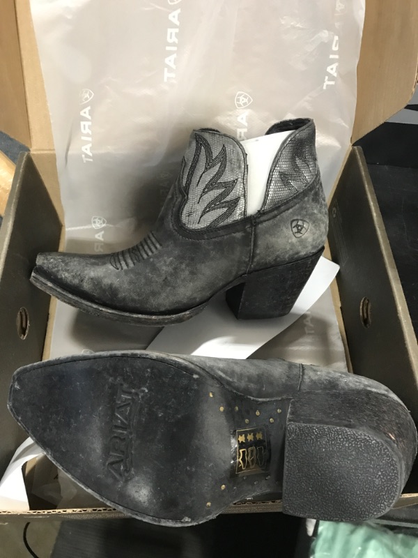 Photo 2 of ARIAT Women's Hazel Western Boot 8.5 Naturally Distressed Black/Silver Metallic