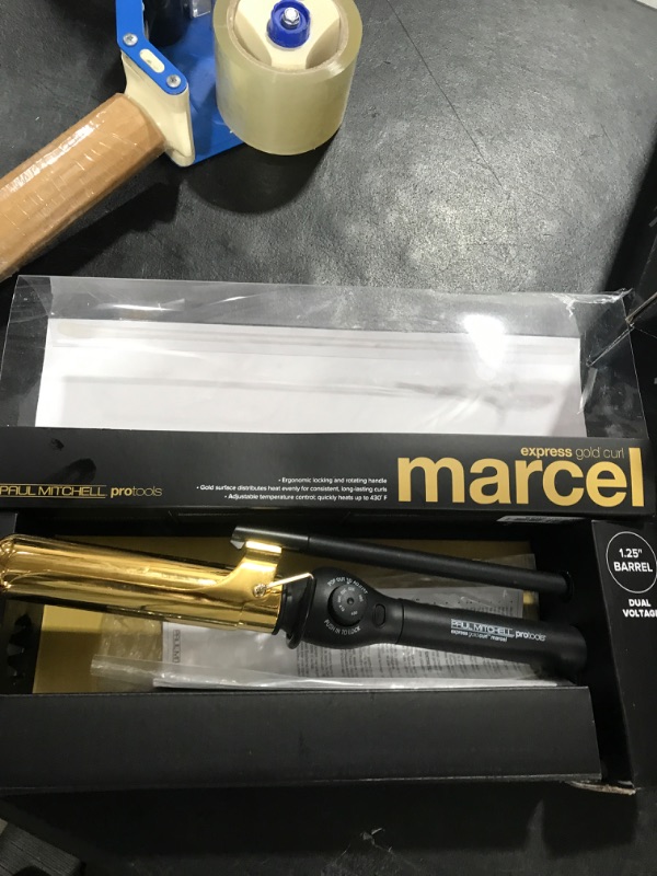 Photo 2 of Paul Mitchell Pro Tools Express Gold Curl Marcel Titanium Curling Iron, Fast-Heating to Create a Variety of Curls, 1.25" barrel