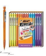 Photo 1 of BIC Xtra-Smooth Mechanical Pencils with Erasers, Bright Edition Medium Point (0.7mm), 40-Count Pack & Brite Liner Highlighters, Chisel Tip, 12-Count Pack of Highlighters Assorted Colors 40 Count (Pack of 1) Pencil with Erasers 