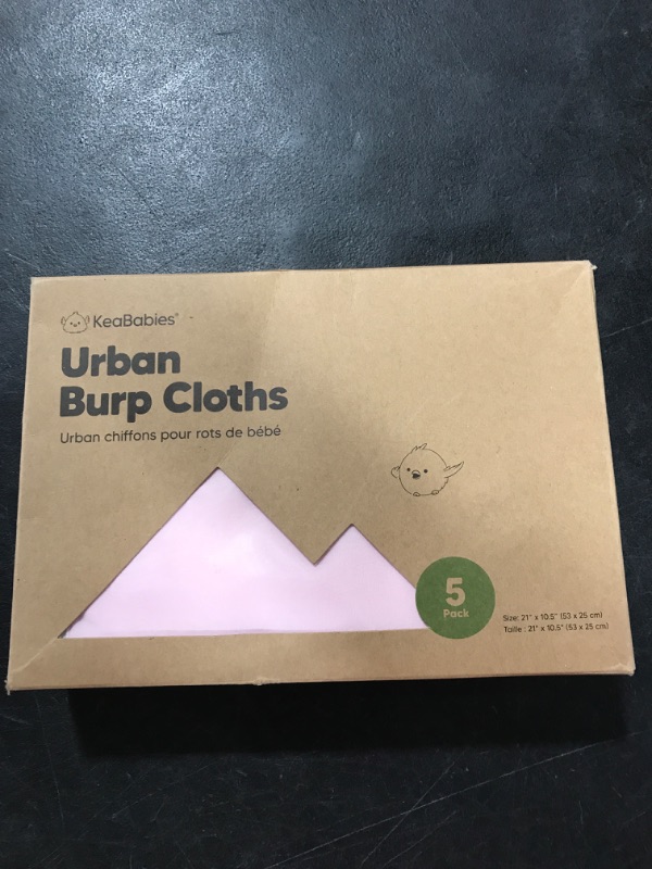 Photo 2 of 5-Pack Organic Burp Cloths for Baby Boys and Girls - Ultra Absorbent Burping Cloth, Burp Clothes, Newborn Towel - Milk Spit Up Rags - Burpy Cloth Bib for Unisex, Boy, Girl - Burp Cloths (Muted Pastel)