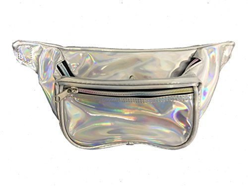 Photo 1 of BAM Fanny Pack Waist Bands 80s 90s Style Fashion (Silver Hologram)
