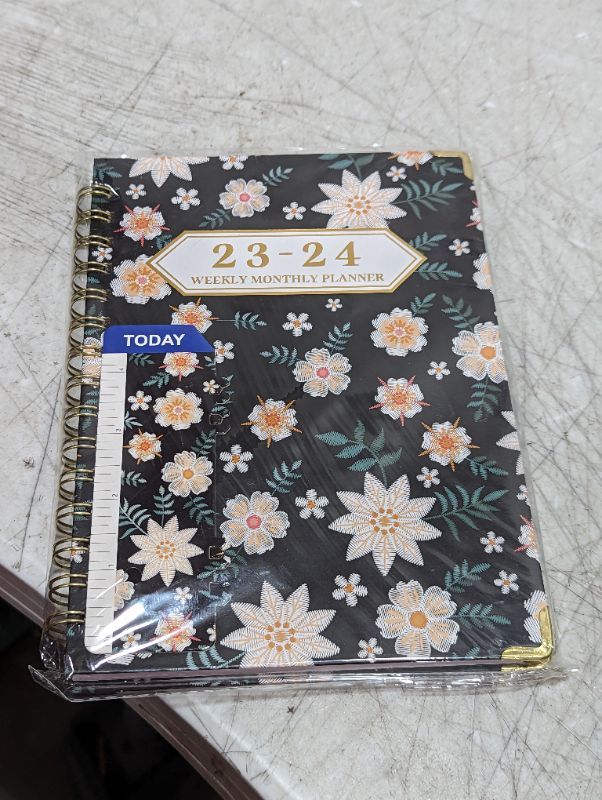 Photo 2 of Ymumuda 2023-2024 Planner, 12-Month Weekly Monthly Planner from JUL.2023 to JUN.2024, 8.4" X 6", Spiral Planner Notebook with Stickers, Elastic Closure, Inner Pocket, Coated Tabs, Floral 11