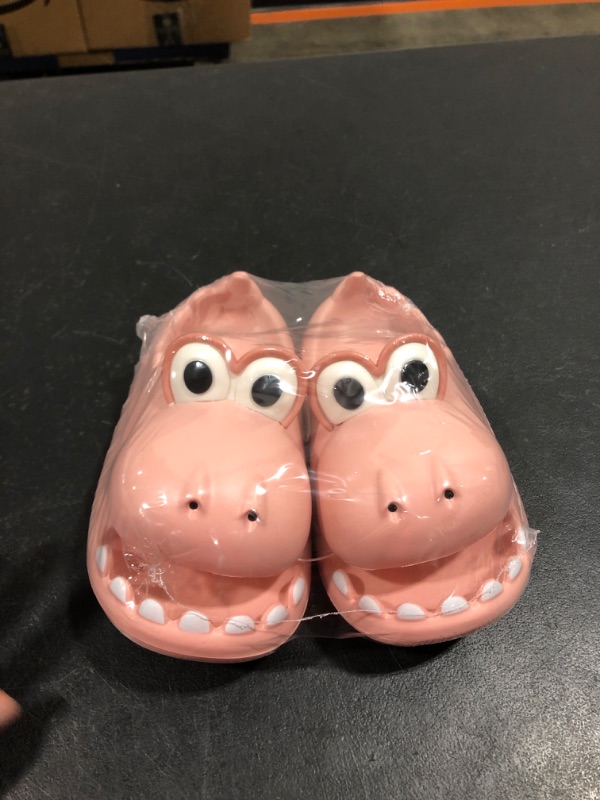 Photo 2 of Cute Dinosaur Slides Slippers for Women Men Adults Cartoon Soft Comfy Non-Slip Kids Cloud Slippers Toddler Boys Girls Open Toe Thick Sole Sandals Unisex Summer Beach Shower Home House Platform Shoes