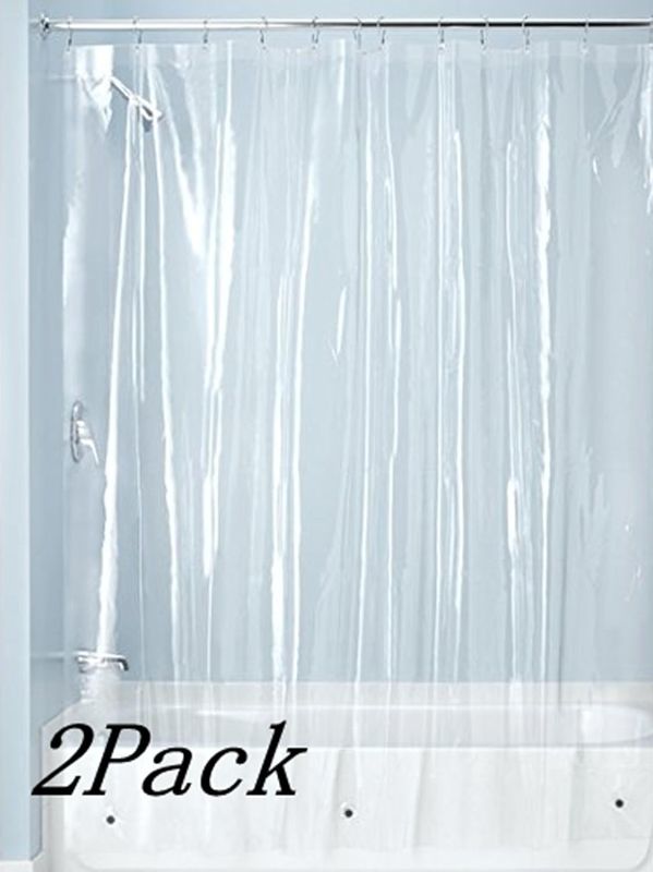 Photo 1 of  PEVA 4G Shower Curtain Liner (Pack of 2),Bathroom Liner,72 Inch by 72 Inch - Clear 