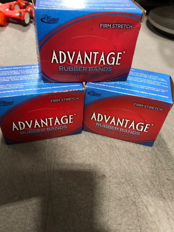 Photo 2 of Alliance Rubber 26259 Advantage Rubber Bands Size #117A, 1/4 lb Box Contains Approx. 100 Bands (7" x 1/16", Natural Crepe) 1/4 Pound 7 x 1/16 inches ( 3 PACK ) 