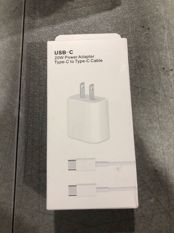 Photo 2 of 20W USB C Fast Charger,Compatible with iPad Pro 12.9inch 6th/5th/4th/3rd; iPad Pro 11inch 4th/3rd/2nd/1st; iPad Air 4/5th; iPad 10th;Ipad Mini 6th, PD Wall Charger with 6.6ft USBC to C Charging Cable