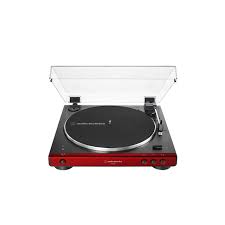 Photo 1 of Audio-Technica AT-LP60XBT-RD Fully Automatic Belt-Drive Stereo Turntable, Red/Black, Bluetooth, Hi-Fi, 2 Speed & AT6013a Dual-Action Anti-Static Record Cleaner Red Wireless Turntable 