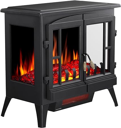 Photo 1 of Joy Pebble Compact Electric Fireplace Heater, Freestanding Stove Heater with Realistic Flame - ETL Certified - Overheating Protection Small Spaces Heater - 1000/1500W (23.6" W x 22.6" H)

