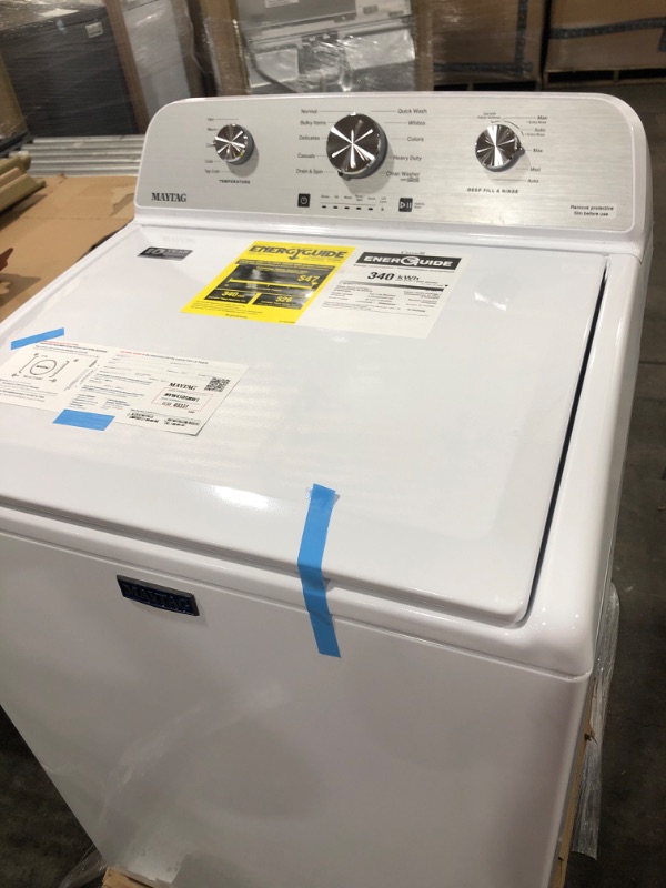 Photo 3 of Maytag 4.5-cu ft High Efficiency Agitator Top-Load Washer (White)
