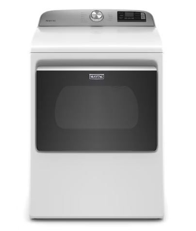 Photo 1 of Maytag SMART Capable 7.4-cu ft Smart Electric Dryer (White)
