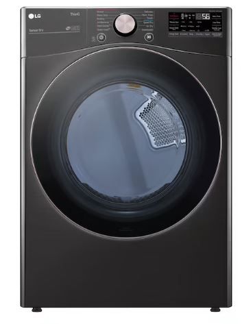 Photo 1 of LG True Steam 7.4-cu ft Stackable Steam Cycle Smart Electric Dryer (Black Steel) ENERGY STAR
