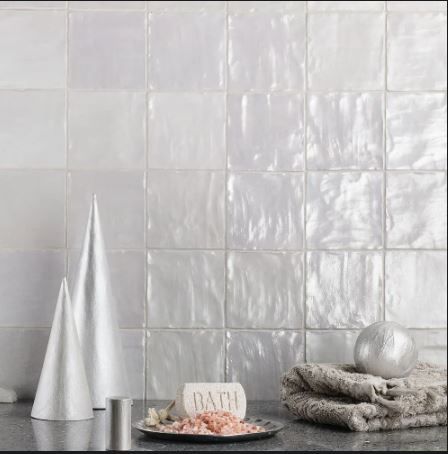 Photo 1 of Amagansett Fog 4 in. x 4 in. Satin Ceramic Wall Tile (5.38 sq. ft. / box)