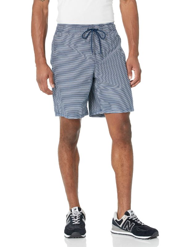 Photo 1 of Amazon Essentials Men's Drawstring Walk Short (Available in Plus Size) X-Large Navy Stripe