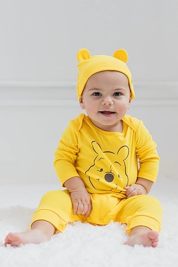 Photo 1 of 3-6 month Disney Classics Winnie the Pooh Lion King Mickey Mouse Minnie Mouse Cosplay Snap Coverall and Hat Newborn to Infant