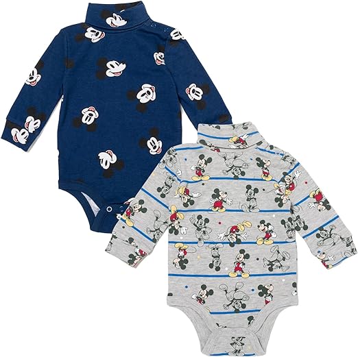 Photo 1 of 3-6 MONTH Disney Simba Mickey Mouse Baby 2 Pack Turtleneck Cuddly Bodysuits Newborn to Infant