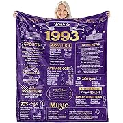 Photo 1 of 30th Birthday Gifts for Women Men Blanket 1993 30th Birthday Anniversary Weeding Decorations Turning 30 Year Old Bday Gift Idea for Wife Husband Girlfriend Boyfriend Back in 1993 Blanket 60Lx50W Inch
