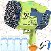 Photo 1 of Bubble Machine Gun Bubble Blower, 132 Hole Bubble Gun Blower with Colorful Light, Big Rocket Boom Bubble Toys, Big Bubble Maker Guns Toys Wedding Outdoor Indoor Birthday Party Favors Gift?Green?
