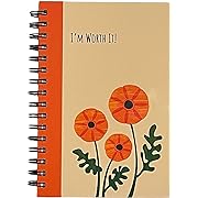 Photo 1 of I'm Worth It with Flowers, Hardcover Spiral Journal Notebook, 100 Sheets, Lined Pages, 5-7/8 x 8-1/4 in
