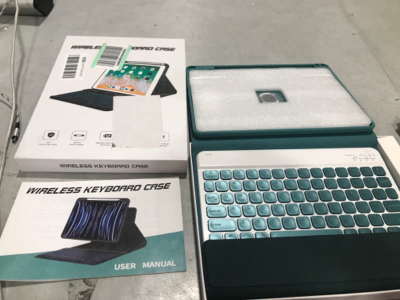 Photo 2 of BOBOLEE iPad 9th Generation Case with Keyboard 10.2" 8th 7th Gen., Wireless Detachable BT Backlit 7 Colors Keyboard Removable 2 in 1, 360 Rotatable Thin Shell Slim Clear Cover Shell with Pen Holder 10.2 inch 9th 8th 7th Gen. Teal for iPad 10.2"