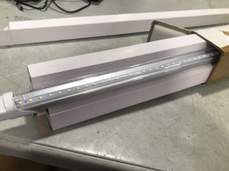 Photo 2 of 2FT LED Tube Light, T8 T10 Type B LED Light Bulb, 1120LM High Bright, 24 Inch F20T12 Fluorescent Replacement, Remove Ballast, 8W(20W Equiv), 5000K Daylight, Double Ended Power, Clear Cover (4 Pack)