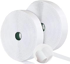 Photo 1 of 1 Inch x 11.5 Ft Strips with Adhesive, Hook and Loop Tape, Nylon Self Adhesive Heavy Duty Strips, Double Sided Sticky Back Fastener Roll for Home Office School Car and Crafting Organization Black 