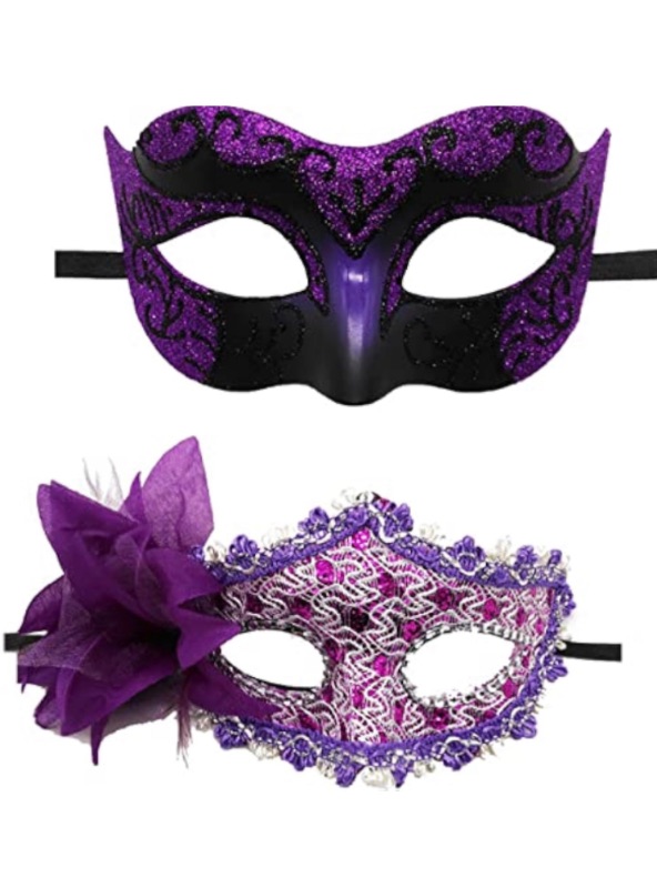 Photo 1 of 2 Pack Fashion Lace Couple Masquerade Masks Venetian Women Mask For Halloween/ Party / Ball Prom / Mardi Gras / Wedding