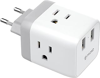 Photo 1 of 2pk European Travel Plug Adapter - International Power Adapter for Europe Cruise Ship Travel Essentials with 3 American Outlets 2 USB Port, Europe to US Type C Adaptor for Italy Germany France Spain
