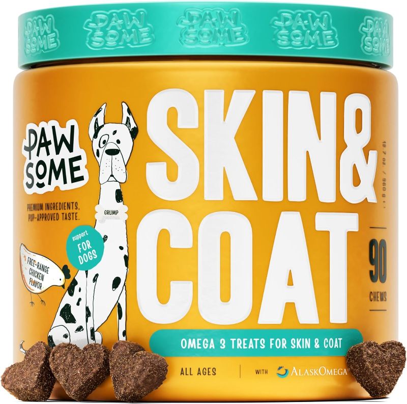 Photo 1 of 2pk- Omega 3 Dogs - Omega 3 Fish Oil Dogs - Skin Coat Supplement w/Omega 6, VIT C & E to Relief Itch, Allergy & Shedding - Salmon Oil for Dogs Skin & Coat - 90 Soft Chews 