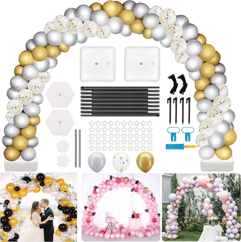 Photo 1 of Balloon Arch Kit with Balloons, Adjustable Balloon Holder with 150 pcs Balloons, DIY Balloon Arch Garland Kit with Pump for Christmas Wedding Birthday Party Supplies Decoration (9ft T, 10ft W) 