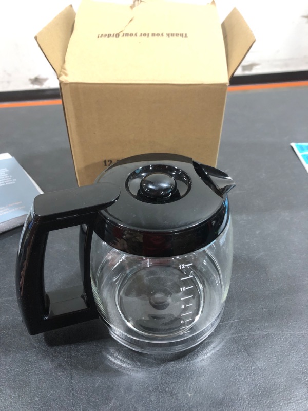 Photo 2 of 12-Cup Replacement Glass Carafe for Cuisinart Coffee Maker Models CHW-12, CHW-12P1, DCC-1100BK, DCC-1200, DCC-2650, DGB-550BK, DGB-550BK1 DGB-625BC, DGB-700BC, and SS-12 Part# DCC-1200PRC