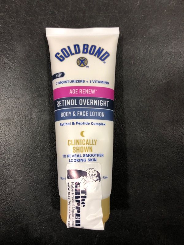 Photo 2 of Gold Bond Age Renew Retinol Overnight Body & Face Lotion, with Retinol & Peptide Complex, 7 oz.