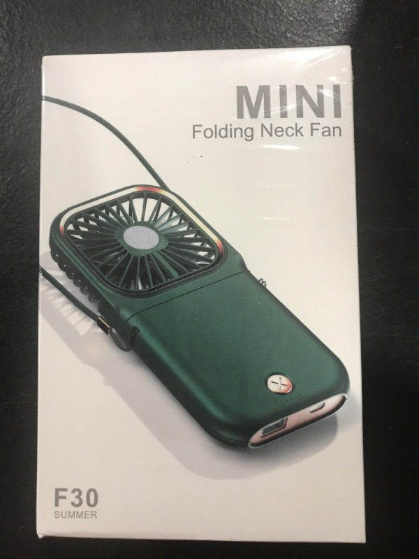 Photo 1 of Portable Fan For Travel, Mini Neck Fan with Adjustable Lanyard and Stand, USB Rechargeable Hands-Free 3 Speed Personal Fan for Indoor and Outdoor (White) (White), 6.57*3.14*0.7