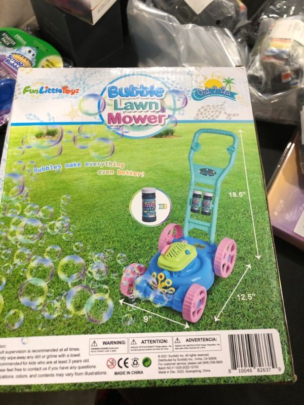 Photo 3 of Bubble Lawn Mower for Toddlers 1-5, Automatic Bubble Mower Bubble Machine for Kids Outdoor Summer Backyard Toys, Bubble Blower Maker for Kids Party Favors, Wedding, Birthday Gifts