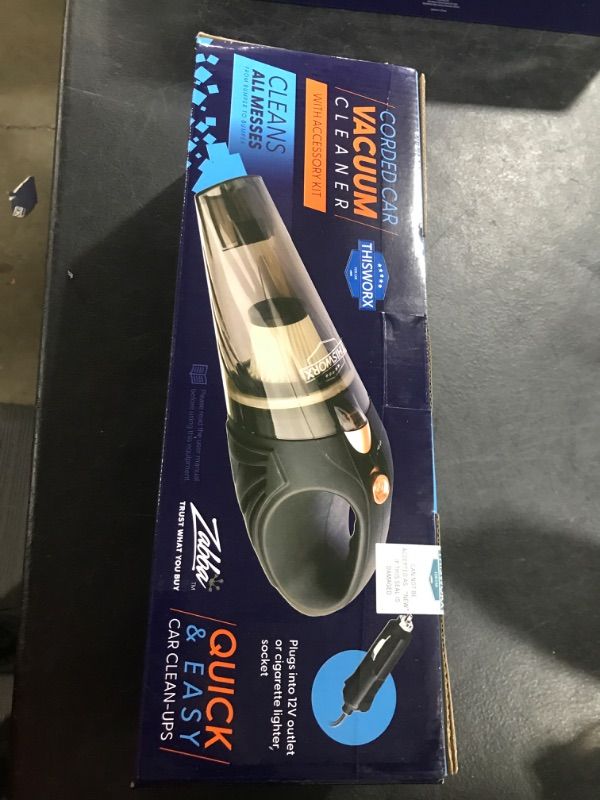 Photo 1 of ThisWorx Portable Car Vacuum Cleaner w/ 16 Foot Cable - 12V (Black)
