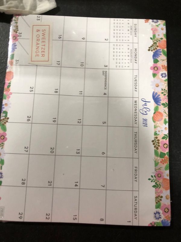 Photo 2 of S&O Floral Magnetic 2023 Fridge Calendar from July 2023-Dec 2024 - Tear-Off Refrigerator Calendar to Track Events & Appointments - 18 Month Magnetic Calendar for Fridge for Easy Planning - 8"x10" in.
x2