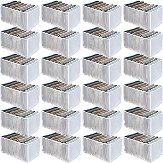 Photo 1 of 18 Pcs Wardrobe Clothes Organizer Closet Organizers Storage for Clothes Foldable Washable Drawer Dividers for Clothes Drawer Organizer Clothes Jeans Organizer for Closet Storage (L 7 and XL 9 Grids) 