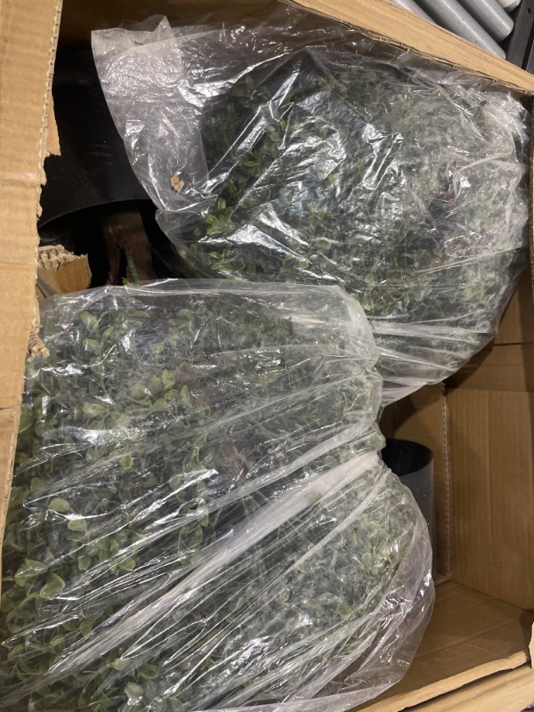 Photo 1 of 2'T 19''D Topiaries Trees Artificial Outdoors 2 Pack Fake Boxwood Bushes Outside Potted Tree 2 L Bush