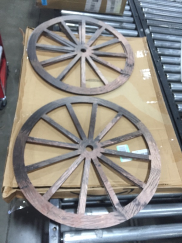Photo 1 of 24" Wagon Wheel Unfinished Cutout Paintable Wooden Wagon Wheels, Build-A-Cross 4 PCS 
